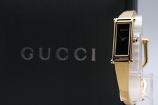 [Near MINT Full Set] GUCCI 1500L Gold Black Dial 12mm Ladies Watch Japan
