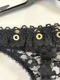 NWT Agent Provocateur STEVIE Lace Thong Black Lace 2 S Boudoir Vamp Luxury