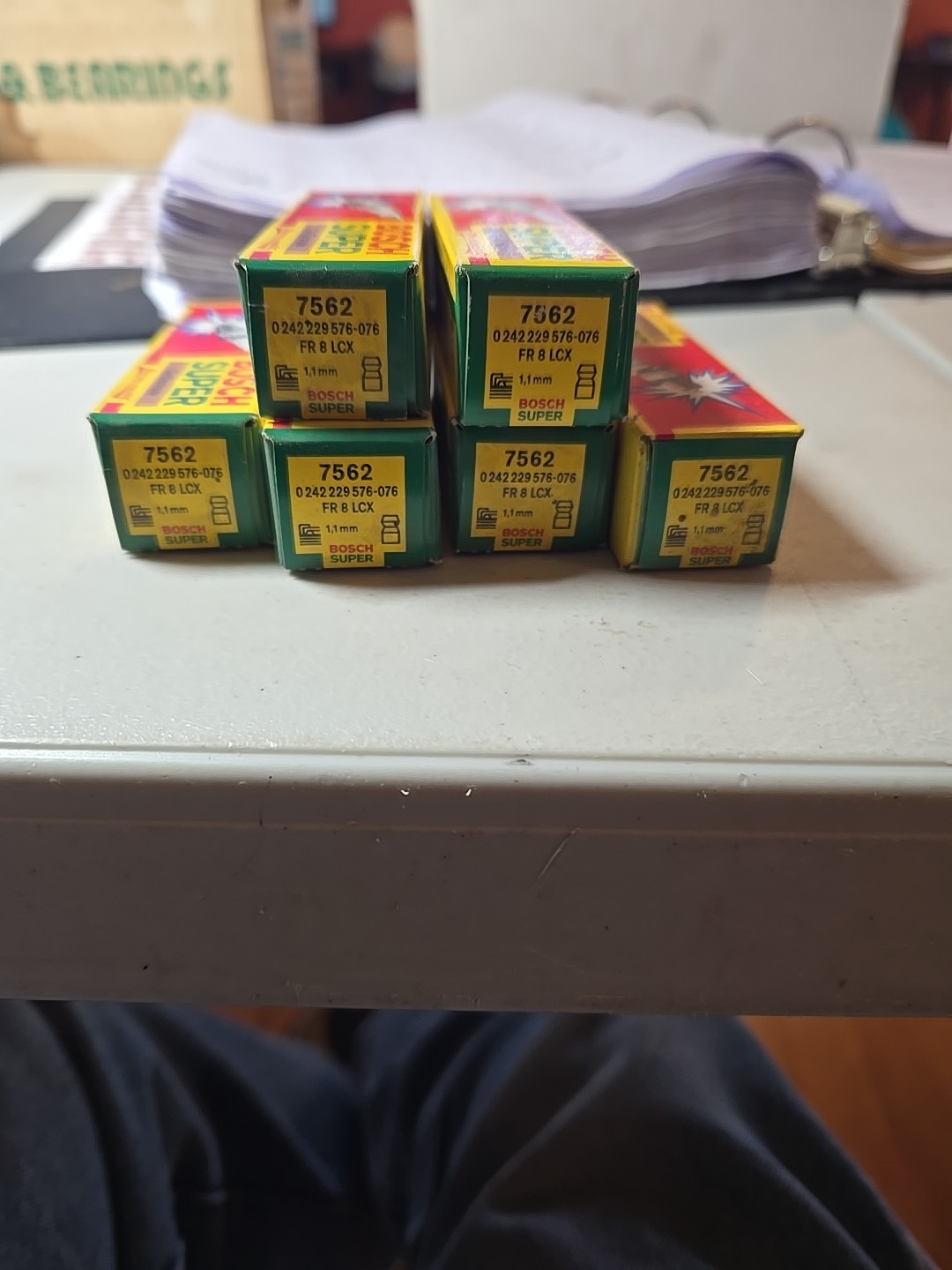 Vintage Spark Plug-Nickel Bosch Super 7562 New Old Stock Sealed Box. Set Of 6