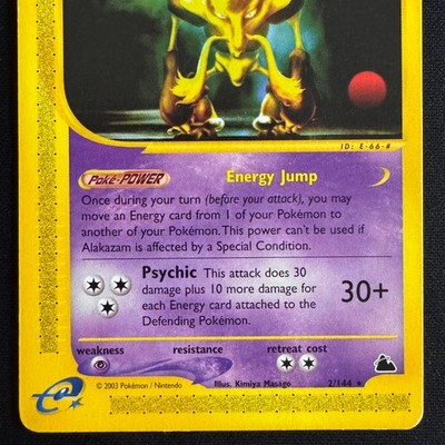 Pokemon Card Skyridge Alakazam 2/144 E-Series Pokemon Regular Non