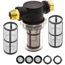 Garden Hose Inlet Filter Inline Water Pressure Washer Washing Machine Sediment