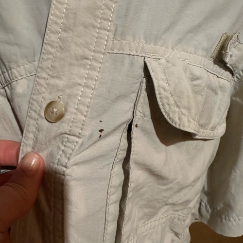 Vintage Bimini Bay Outfitters cremeweiß belüftet Angelhemd Herren M Medium - Bild 2 von 8