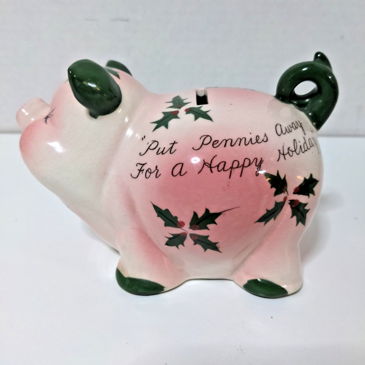 Kreiss Christmas Piggy Bank Poems Live It Up At Christmas Time About 6" Long