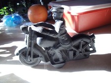 Cast Iron Motorcycle Cop Black Vintage
