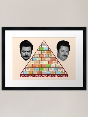 Ron Swanson Pyramide der Größe Fr Gerahmtes Wandbild Poster Leinwanddruck Bild