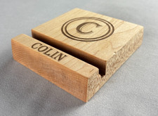 Personalised Wooden Phone Stand Engraved Desk Phone Holder Custom Name Gift