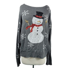 Tipsy elves holiday ugly christmas sweater sequin snowman Size XXL