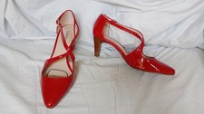 Mrs Claus 6C Diana Ferrari Supersoft Marnee Red Leather Wide Fit Heels Pumps