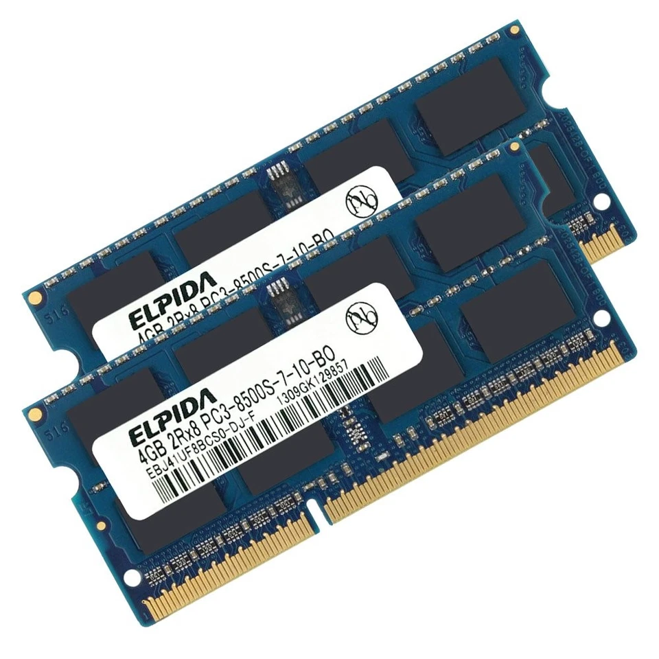 8GB 2x 4GB PC3-8500S DDR3 1066mhz 2RX8 204pin 1.5V SO-DIMM Memory RAM For Elpida - Image 2 of 4