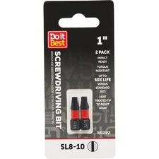 Do it Best 1 In. Slotted #8-10  Ready Screwdriver Bit (2-Pack) SIM Supply, Inc.