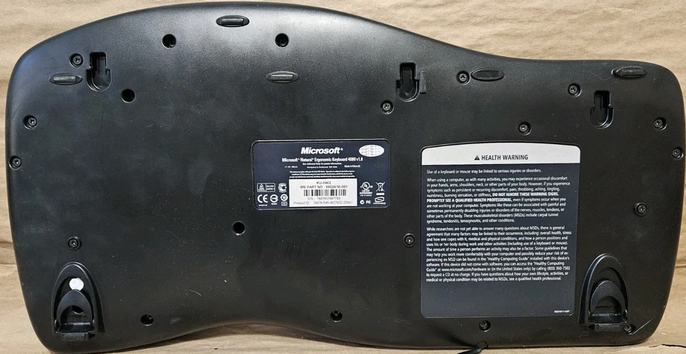 Teclado Ergonómico Microsoft 4000 v1.0 - Modelo KU-0462 - USB Cableado PROBADO FUNCIONA Foto 2 de 4