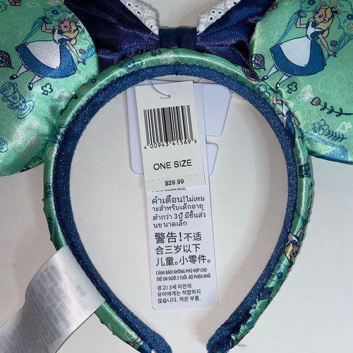 Disney Parks Epcot United Kingdom Alice In Wonderland Minnie Mouse Ears Headband - Picture 6 of 7