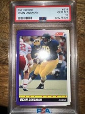 Dean Dingman 1991 Score ERROR Airbrush Variation FOOTBALL Michigan  PSA 10 Pop 1
