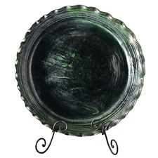 Original Vintage Patamban Michoacan Mexico Redware Pottery Ceramic Charger Plate