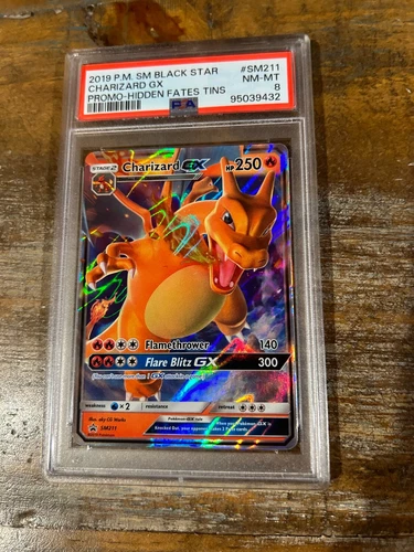 POKEMON 2019 SM Promo Hidden Fates Tins CHARIZARD GX SM211 PSA 8 RARE