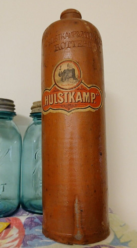 HULSTKAMP CROCK-Stoneware/Salt Glaze 12"T--Zoon-Molyn Rotterdam/Holland Gin