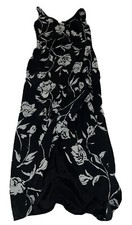 David Warren Size 4 Maxi Dress Floral Length 51” Zip Wrap V Neck Poly Maxi #ST29