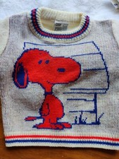 Good Sports Snoopy Sweater May Knit pullover Infant Toddler .pre-owned.