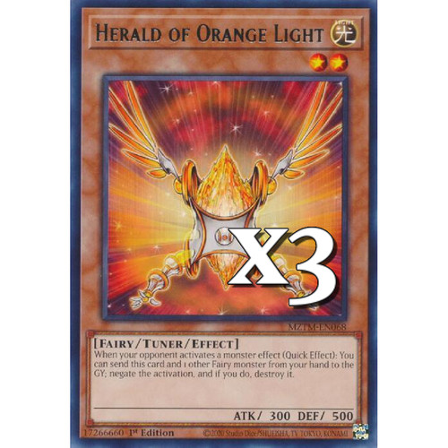 3X Herald of Orange Light MZTM-EN068 Rare Maze of Master NM 1st Ed YUGIOH