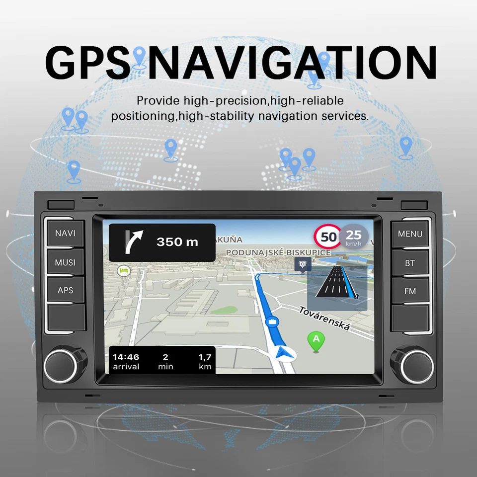 7" Android 15 Autoradio Navi GPS WiFi RDS für VW T5 Multivan Touareg Transporter - Bild 4 von 4