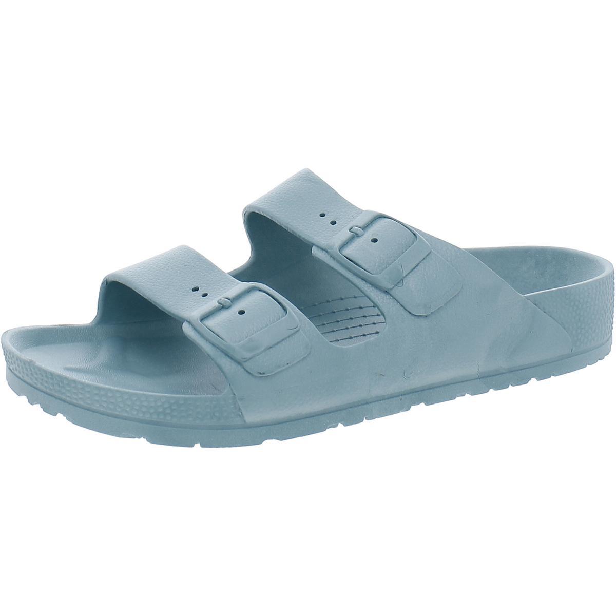 Женские синие босоножки на танкетке с пряжкой и стелькой Tecs, размер 42, средний (B,M), BHFO 5500