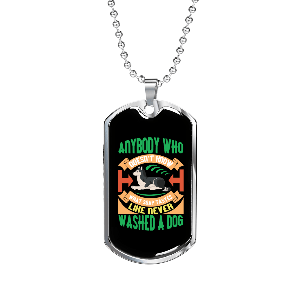 Anybody Washed a Dog Necklace Stainless Steel or 18k Gold Dog Tag 24