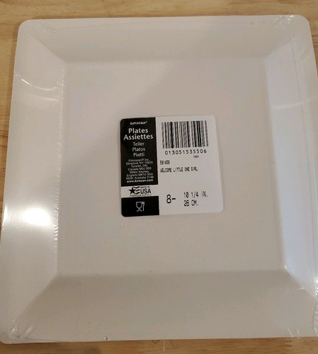 2 Pkgs (16) of Welcome Baby Girl Butterfly Baby Shower 10 1/4" Square Plates - Picture 3 of 4