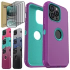 For iPhone 15/Pro/Pro Max/15 Plus Case Rugged Heavy Duty Cover Screen Protector