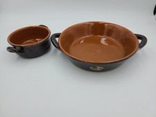 Set Of Vulcania Terracotta Serving Bowls 9" & 5" both are stamped 14&19