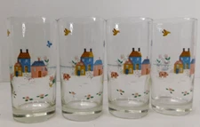 International China HEARTLAND 10 Oz 5.5 in Tall Glass Tumbler Lot of 4