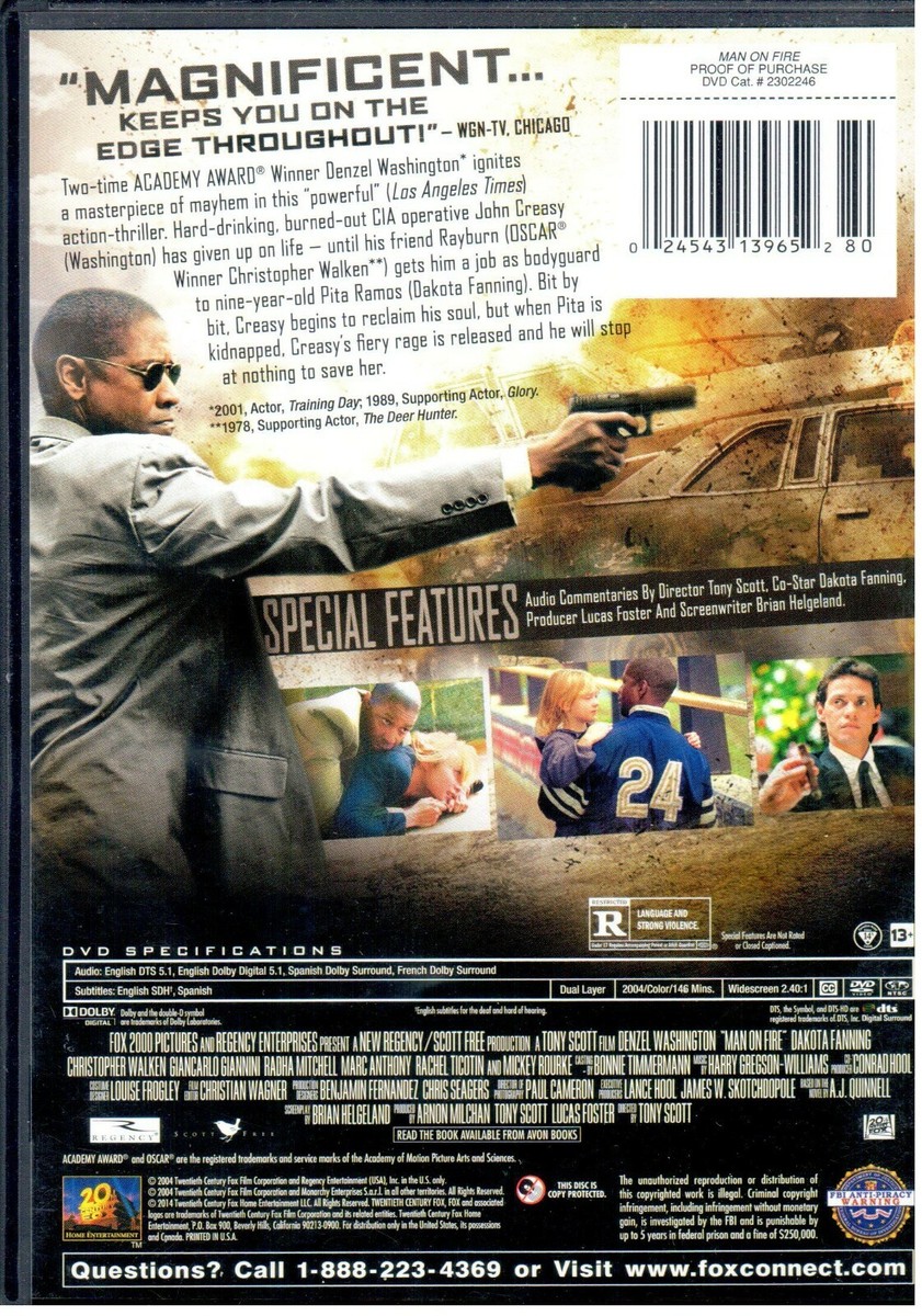 (未使用･未開封品)Lake of Fire [DVD] MAN ON FIRE (w/ Denzel Washington, Dakota Fanning, Marc