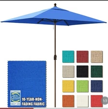 EliteShade USA 10-Year-Non-Fading 6.5x10Ft Rectangular Market Umbrella Patio Umb