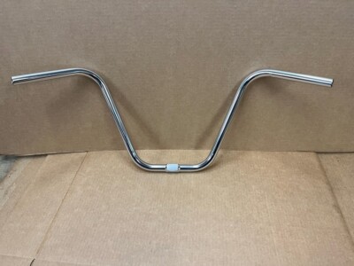Guidon Biltwell Mustache - chrome - AVEC EMPREINTES / SLOTTED - CHROME