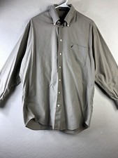 NAUTICA Mens 15.5 - 32/33 Tan Oxford Long Sleeve Button Down Shirt