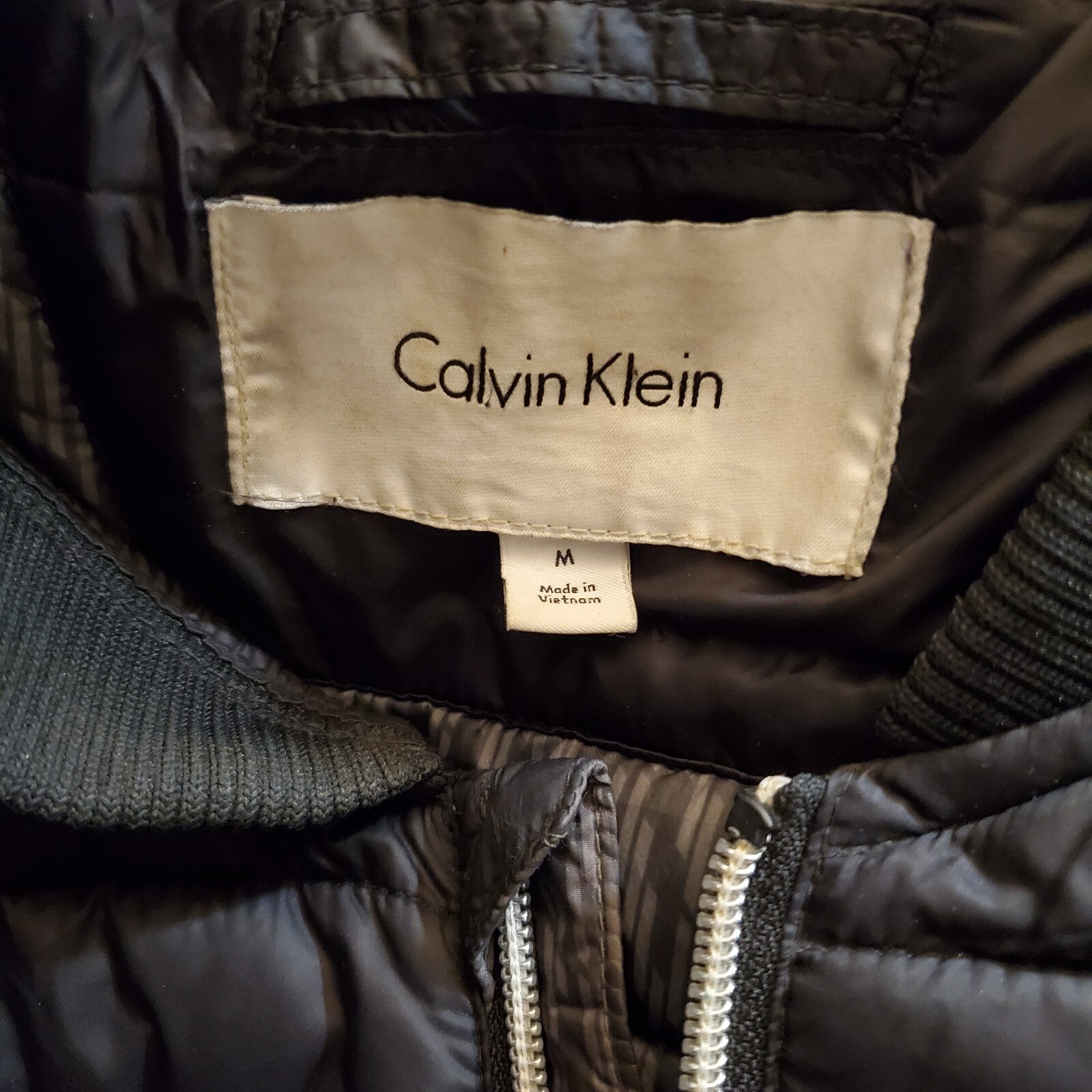 Calvin Klein Black Solid Full Zip Puffer Jacket M… - image 4