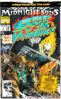GHOST RIDER & BLAZE SPIRITS OF VENGENCE #1 (1992) POLYBAG W/ POSTER ~ OPENED NM