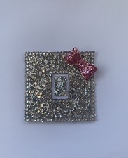 Glitter light switch cover with a BOW, Single,Double,Triple, more colours BLING!