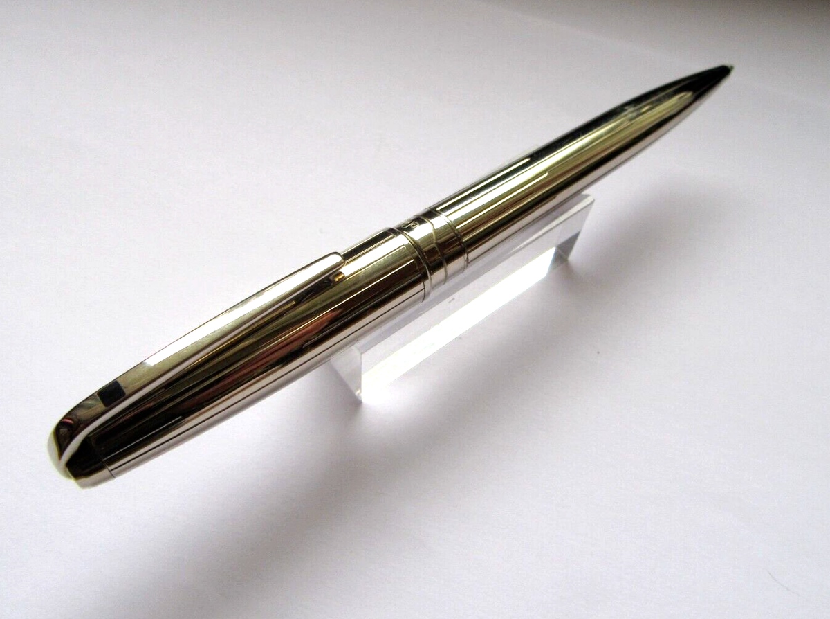 Stylo Roller Dupont Olympio En Palladium Avec Motifs Vagues - Modèle MX713, Neuf De Stock Sans Emballage