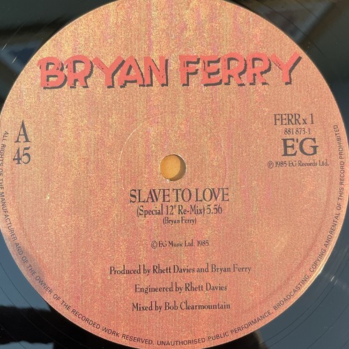 Bryan Ferry - Slave To Love - 12" Vinyl Record - 1985 - Excellent Condition - Picture 5 of 6