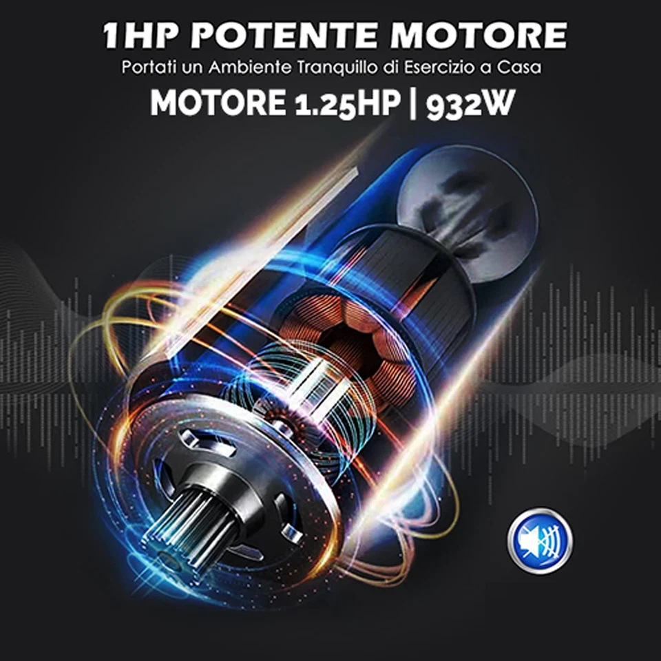 Tapis Roulant Elettrico Pieghevole 10km slim salvaspazio bluetooth 1.25 HP 950 W - Immagine 3 di 4