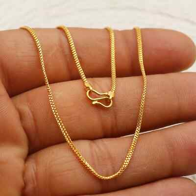 #ad 22k Gold chain Necklace Yellow Gold 22k916 Fine gold Handmade chain OOS1013 $1270.99