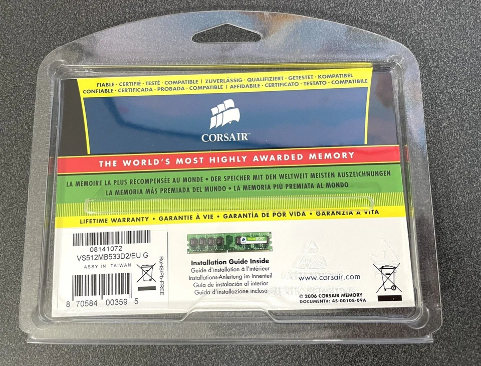 Memory stick - 512MB - DDR2, 533MHz, PC2-4200 Corsair unopened NEW - Image 2 of 2