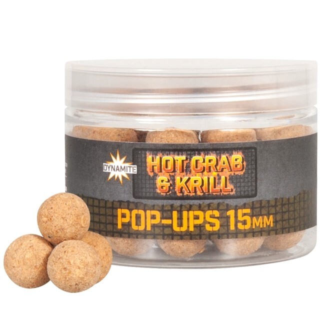Dynamite Baits Hot Crab & Krill Foodbait Pop-Ups 15mm - Carp Fishing Hookbait
