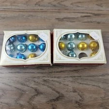 Vintage Glass Feather Tree Mini Christmas Ornaments Shiny Brite 1” 22 Count