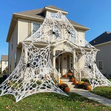Uncut Giant Spider Web Halloween Decoration Netting Cloth Netting Decor 1200Sqft