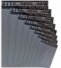 100X GRAUE VERSANDTASCHEN STARK POLY POST PORTO SELBSTVERSIEGELND VERPACKUNG 12-16