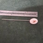 Oval Bird Cameo Hatpin Metal Stick Pin Silver Tone with White Insert — photo 1
