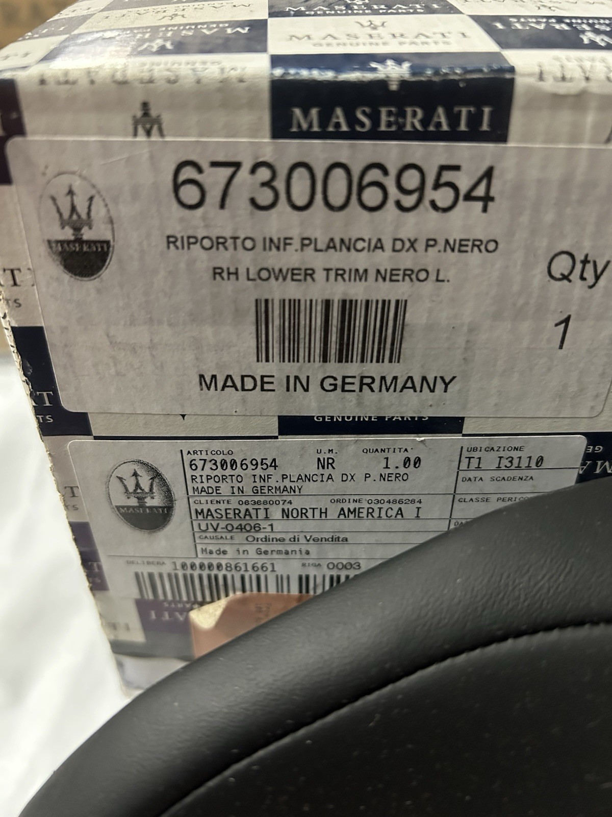 Maserati Ghibli (2017 ONWARD) RH Lower Trim Nero L. OEM New-673006954