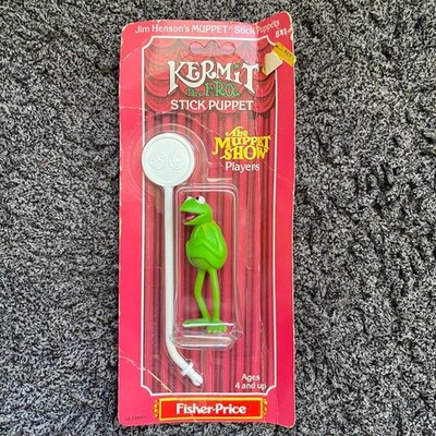 Fisher Price Kermit the Frog Stick Puppet Muppet Show Players Vtg 1979 New S1
