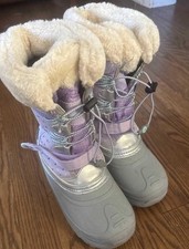 Jambu Kids Girls Fur Lined Snow Boots Lilac Aqua Size 4